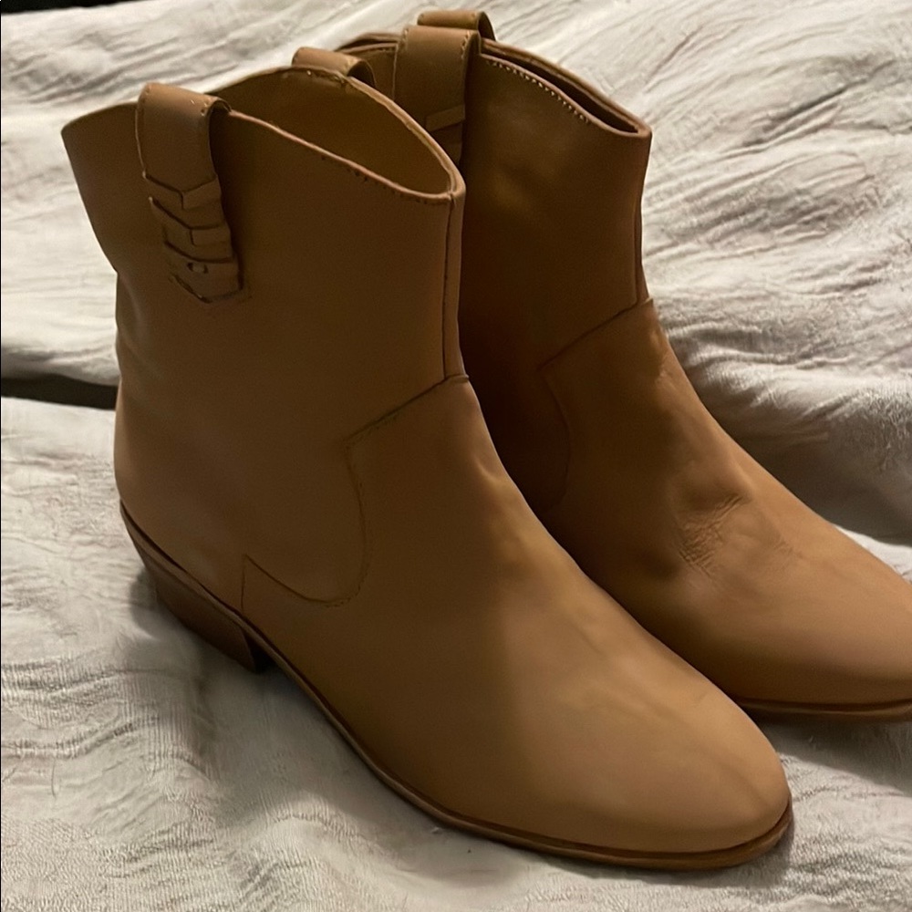 Tan Western Ankle Boots